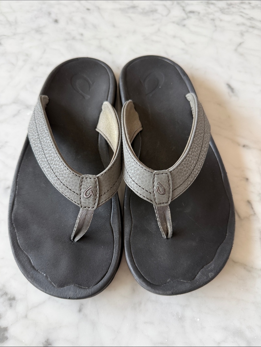 Olukai grey Ohana flip flops size 37 women’s 6-1/2-7